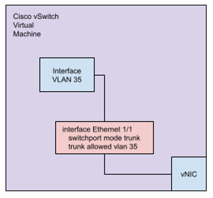 Figure 5: Simple Cisco vSwitch Configuration within a Virtual Machine