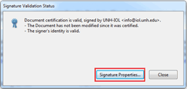 Adobe Reader Signature Validation Status