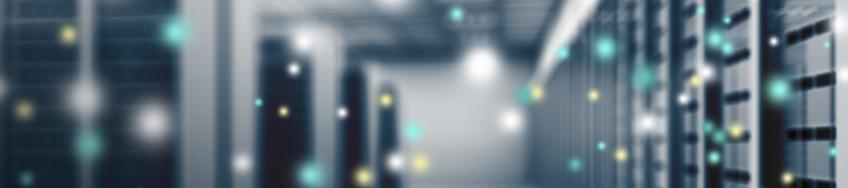 Blurred photo of racks in a data center