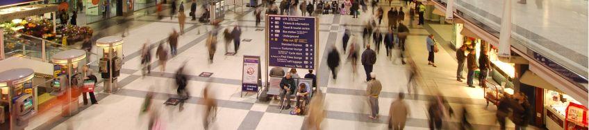 time-lapse photo of people in an airport