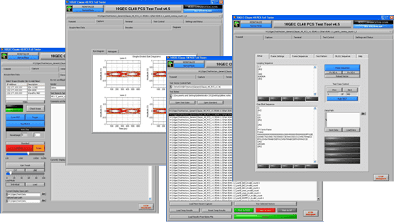 Screenshot of our 10GBASE-X PCS test software