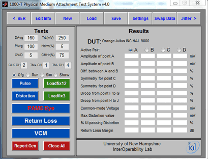 Screenshot of our Clause 40 PMA testing software